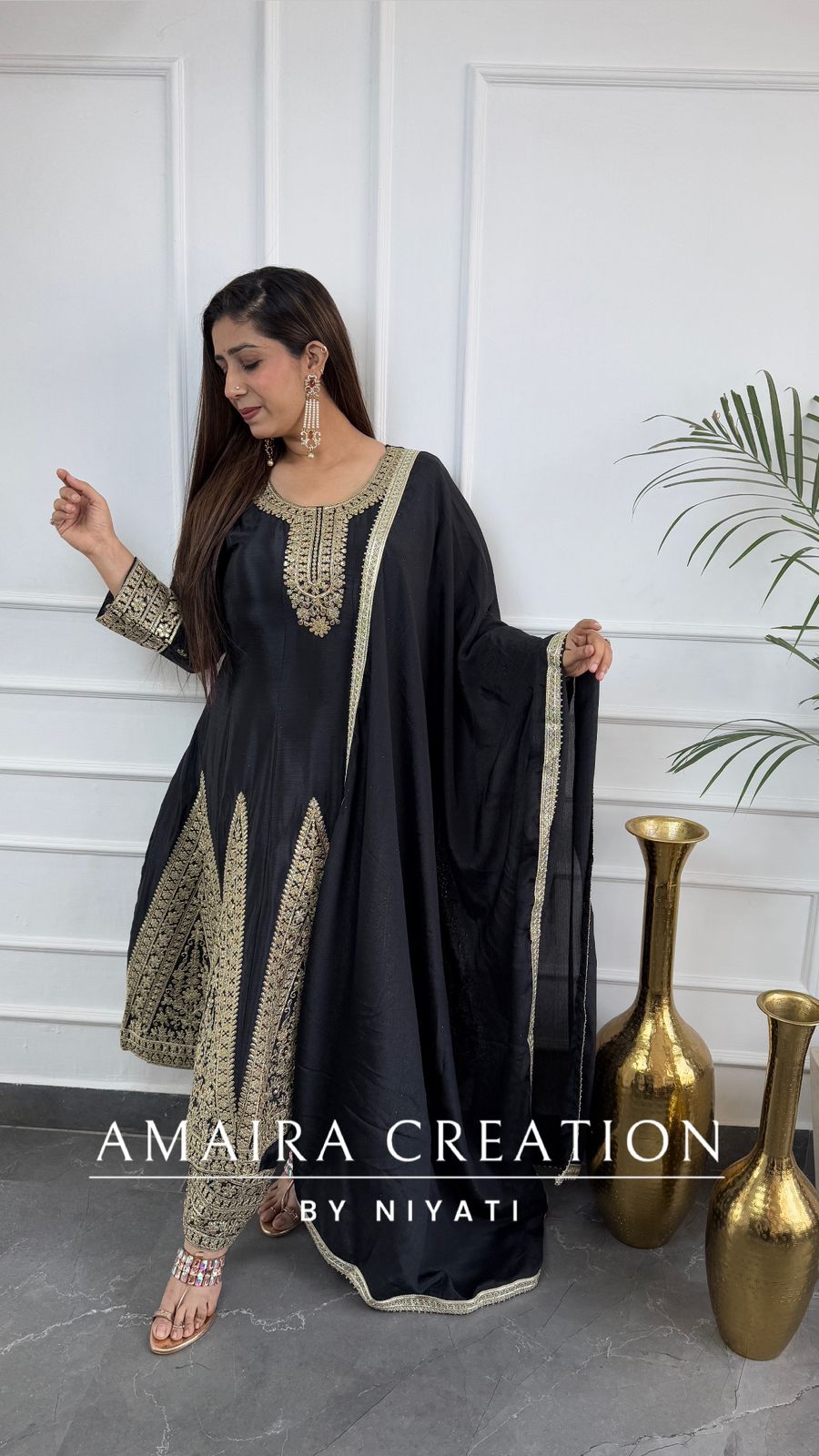 Beautiful Silk Anarkali Set