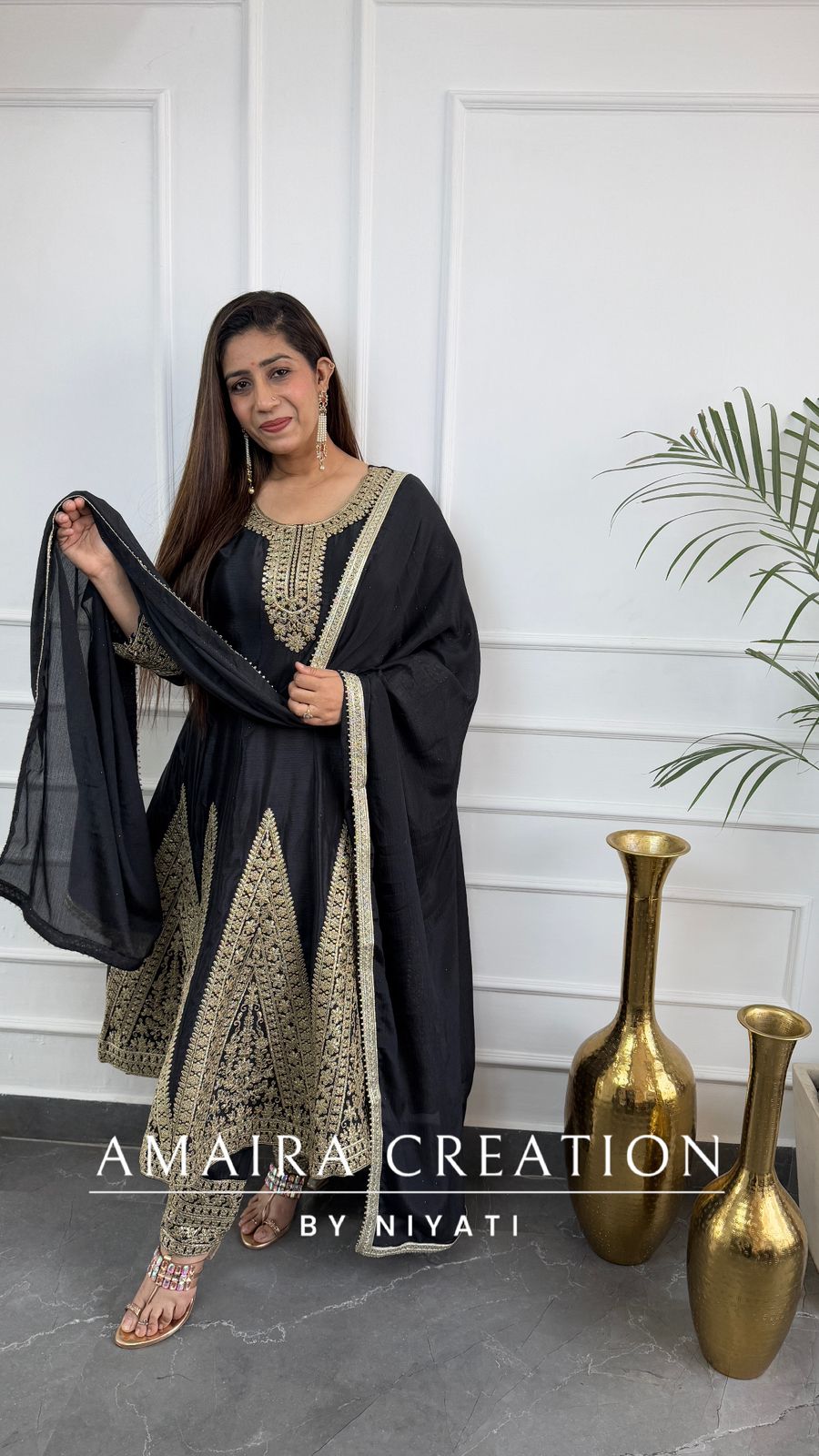 Beautiful Silk Anarkali Set