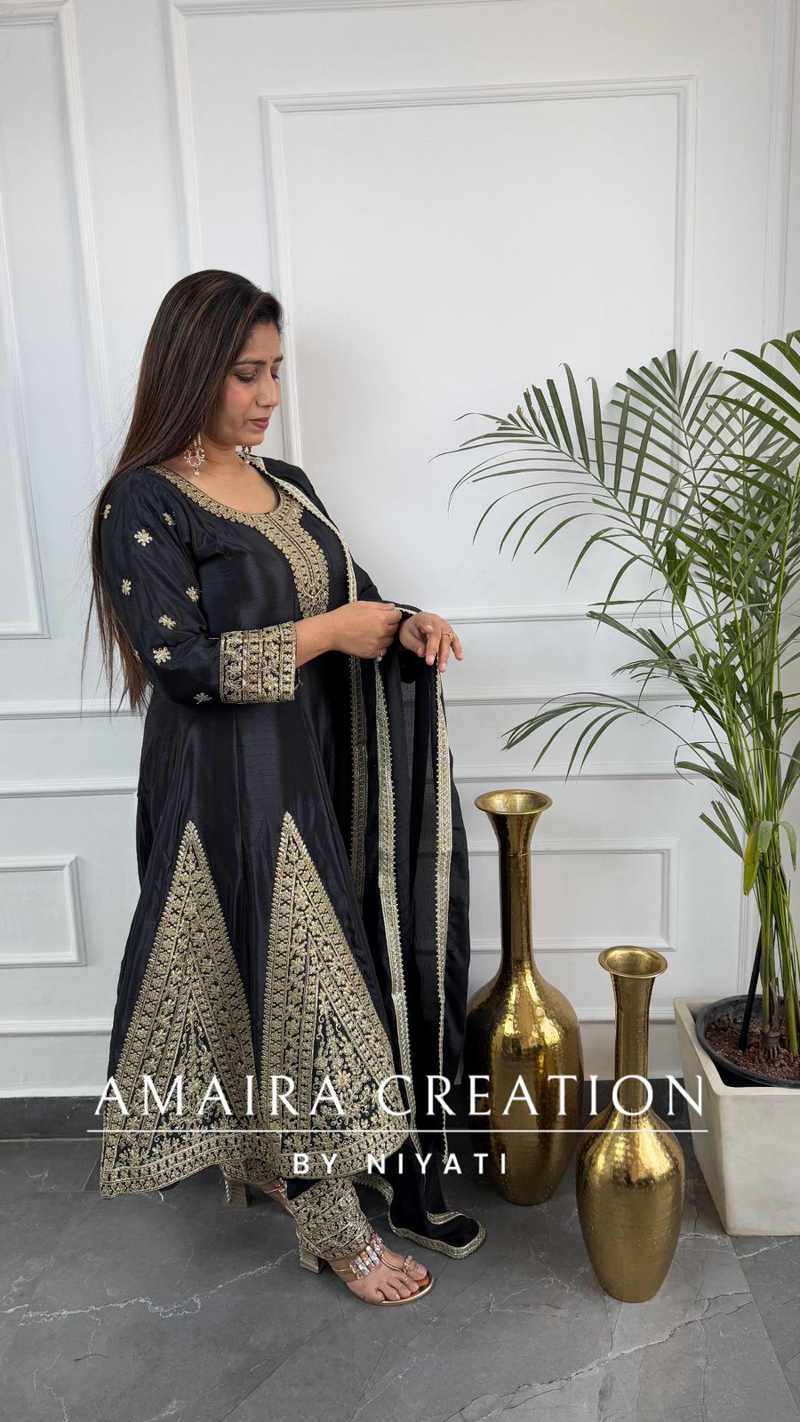 Beautiful Silk Anarkali Set