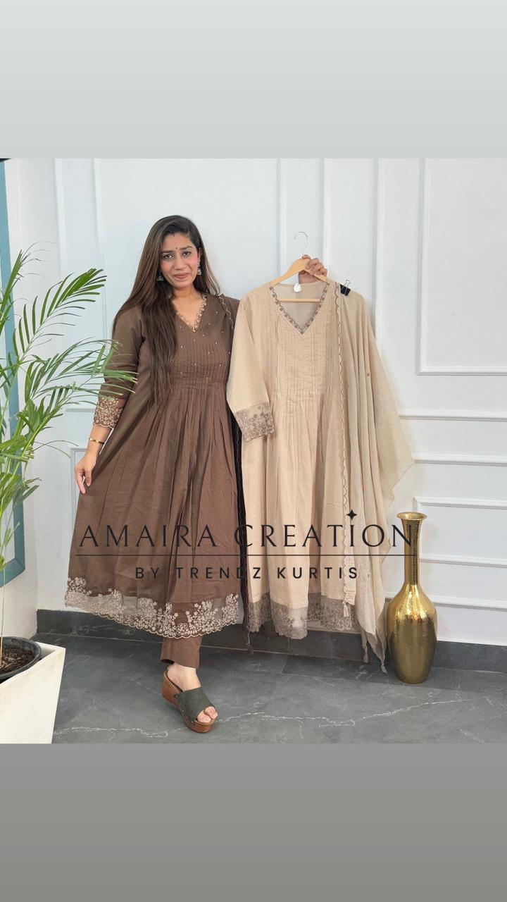 Premium Cotton Vneck ALine pant set