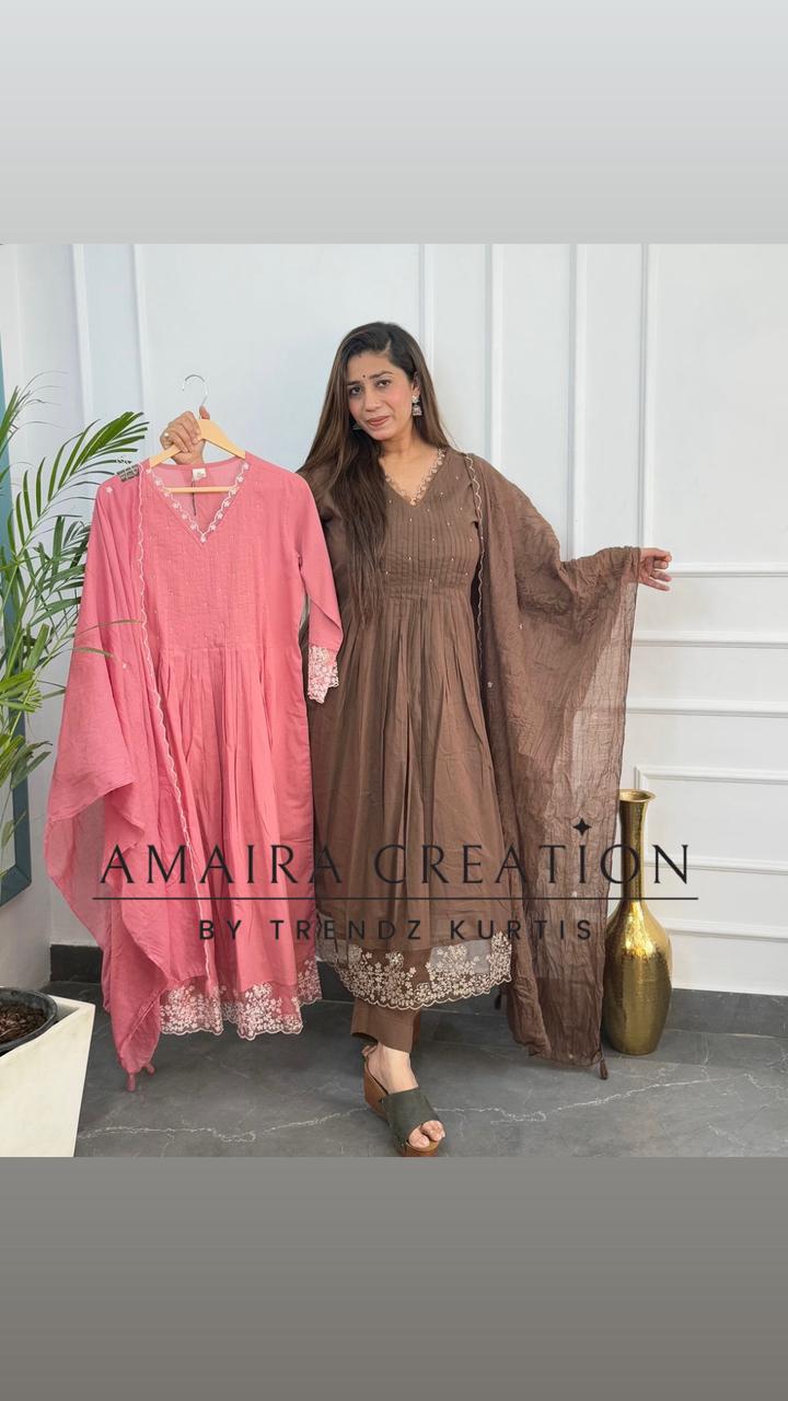 Premium Cotton Vneck ALine pant set