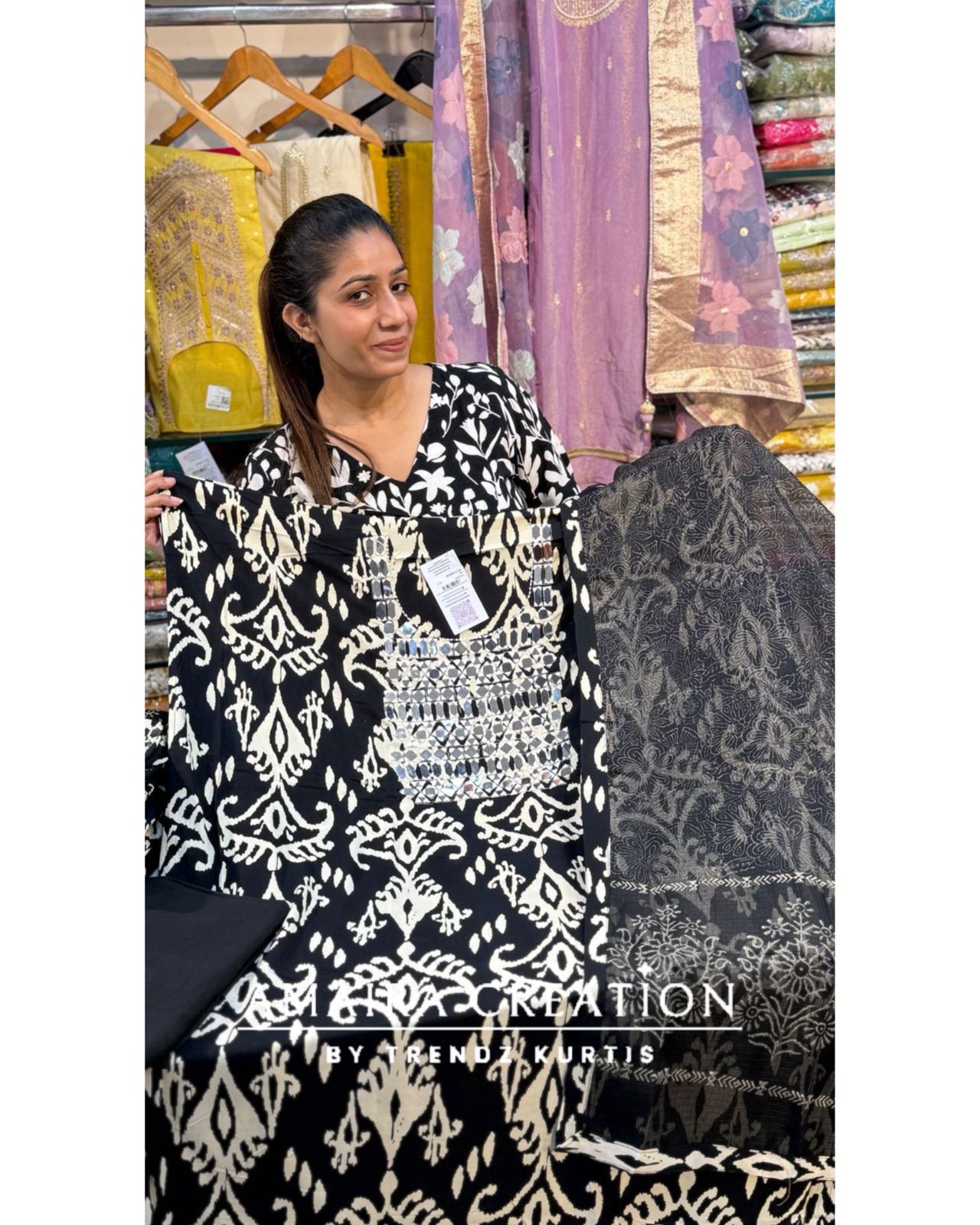 Premium Reyon Fabric Ikkat Print Unstitched Suit With Kota Doria Dupatta