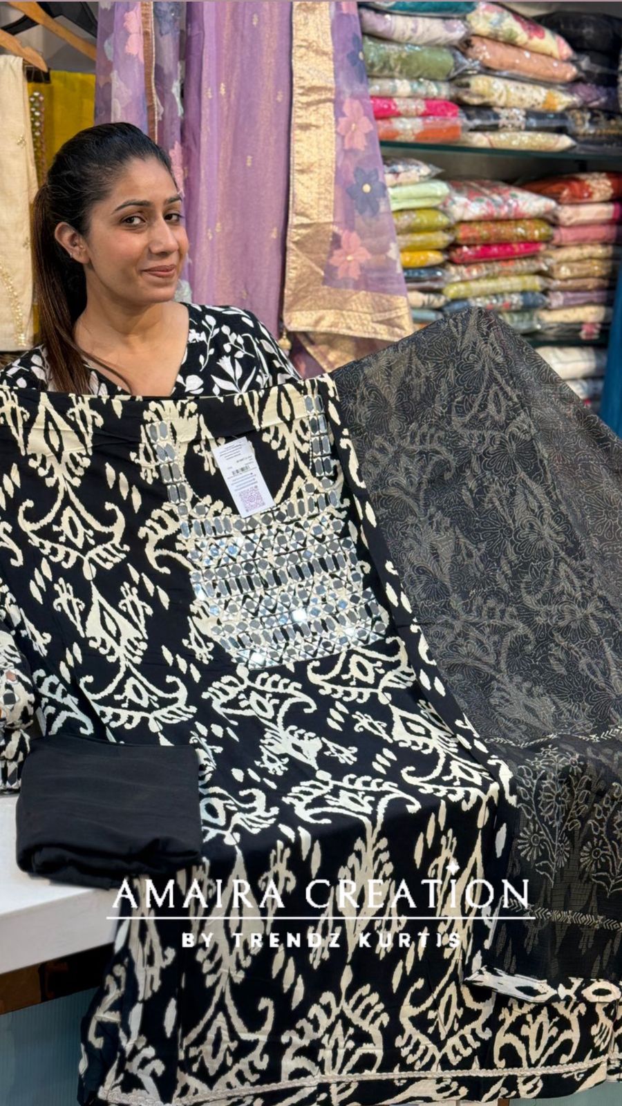 Premium Reyon Fabric Ikkat Print Unstitched Suit With Kota Doria Dupatta
