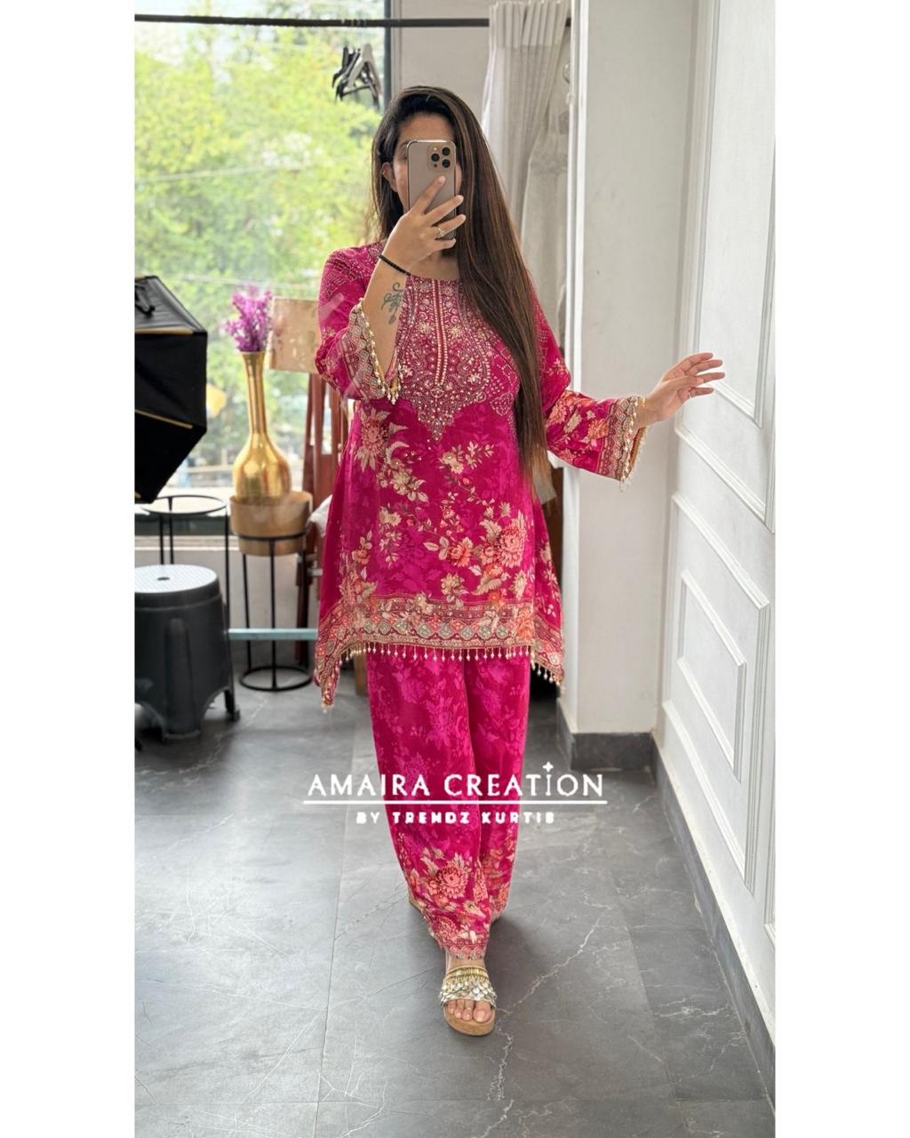 Designer crepe fabric c cut set