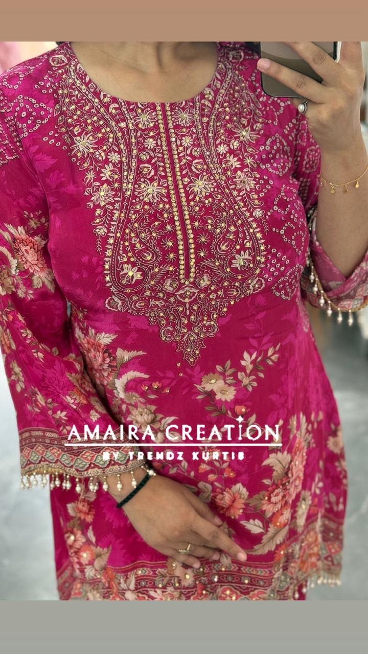 Designer crepe fabric c cut set