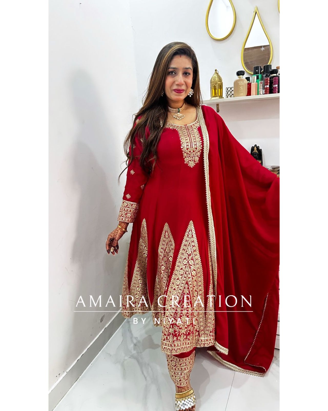 Beautiful Silk Anarkali Set
