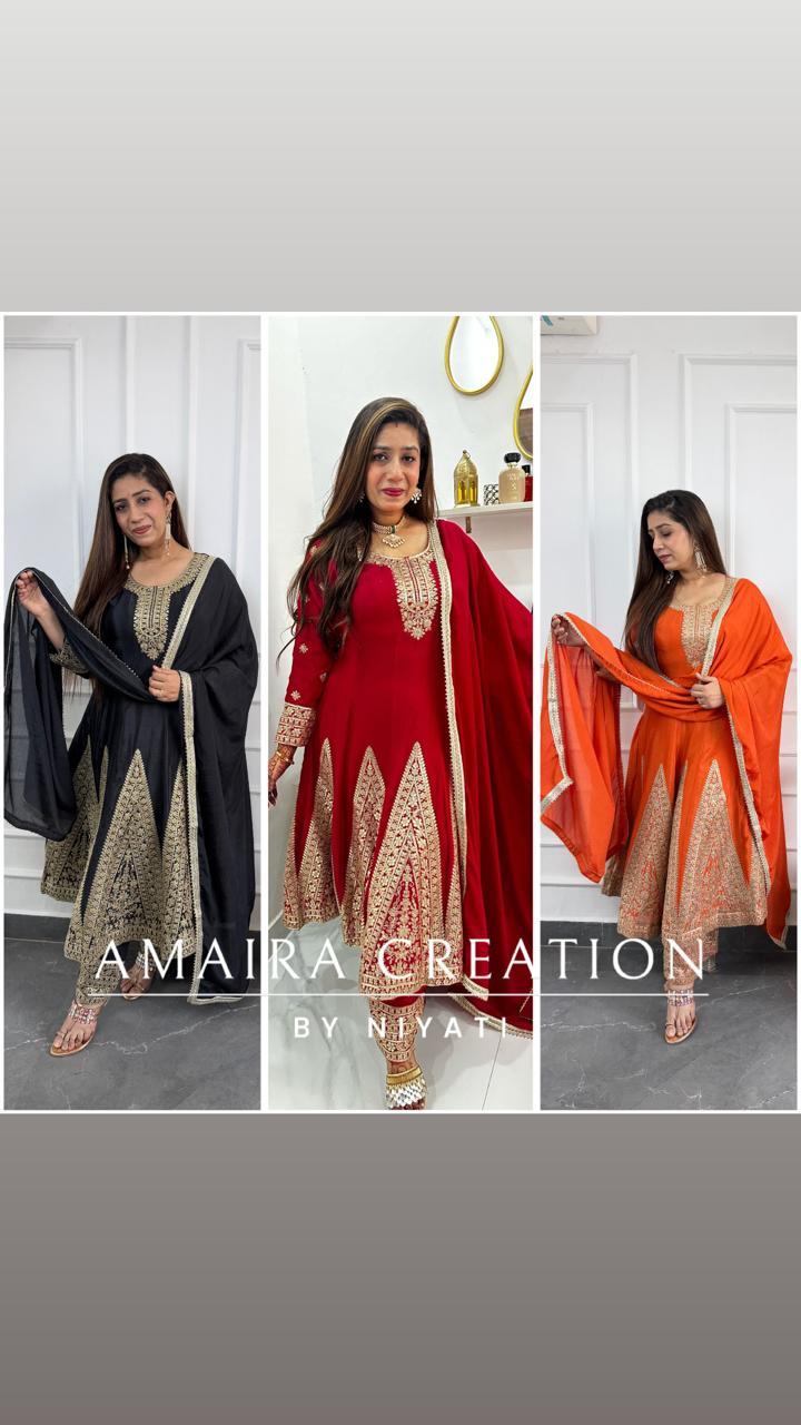 Beautiful Silk Anarkali Set