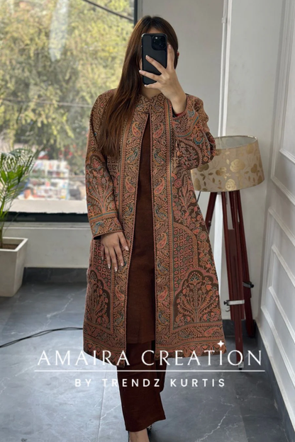 Premium Woolen Three Piece Jacket Set