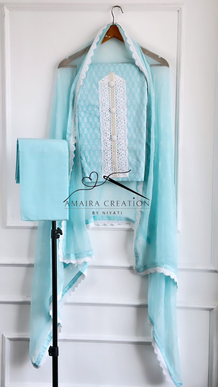 Premium Cotton Suit With Chiffon Dupatta