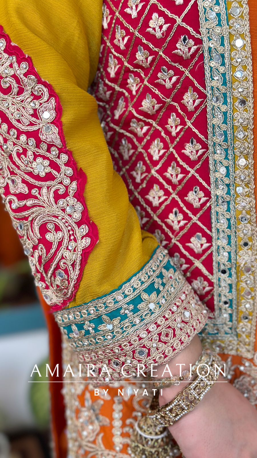 Orange Garara Set with Rajasthani Dupatta