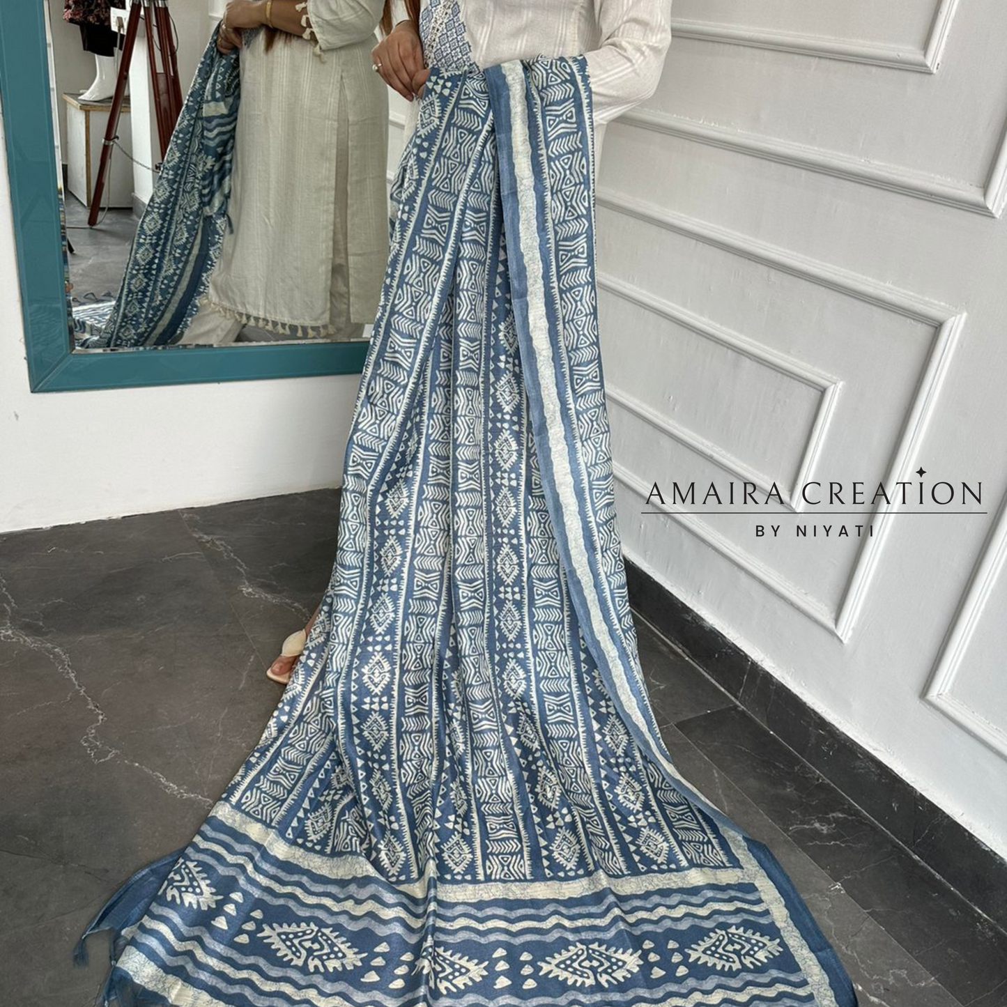 Cotton Suit With Printed Dupatta