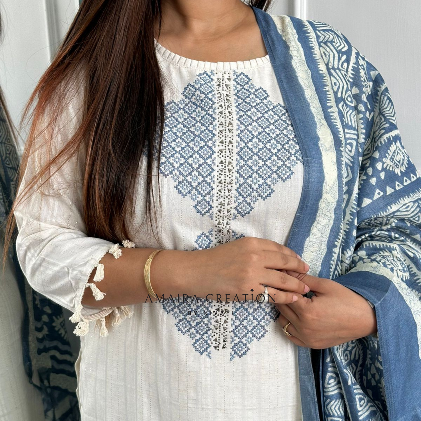 Cotton Suit With Printed Dupatta