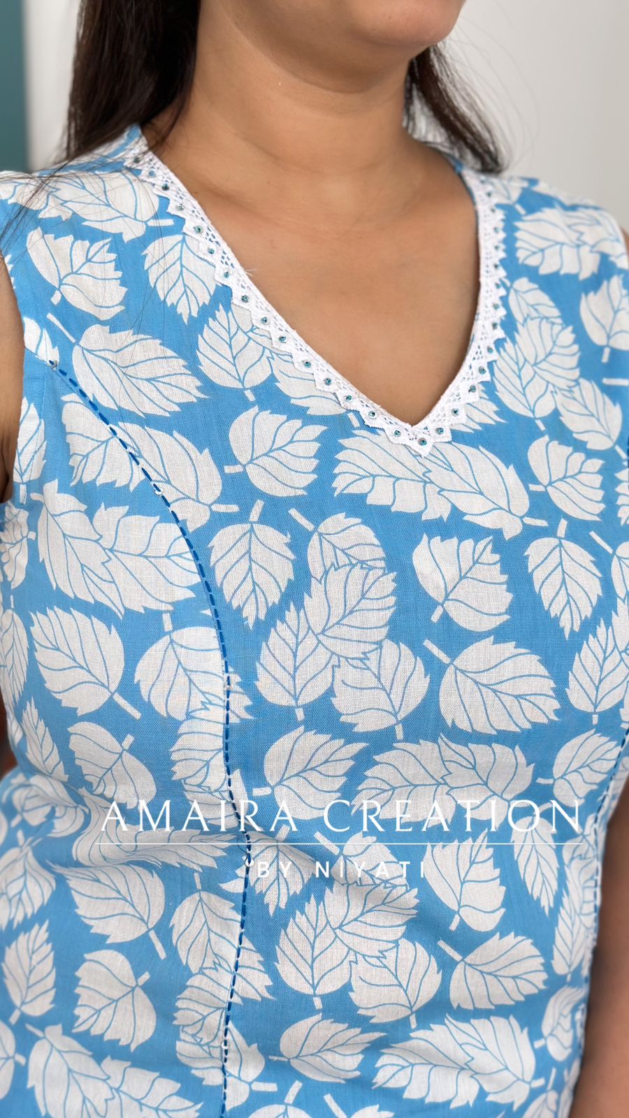 Powder Blue Cotton Cord Set(Sleeves Available)