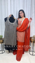 Heavy Work Georgette Gharara Set (Sleeves Available)