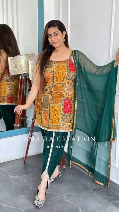 Multi Color Dhoti Set(Sleeves Available)