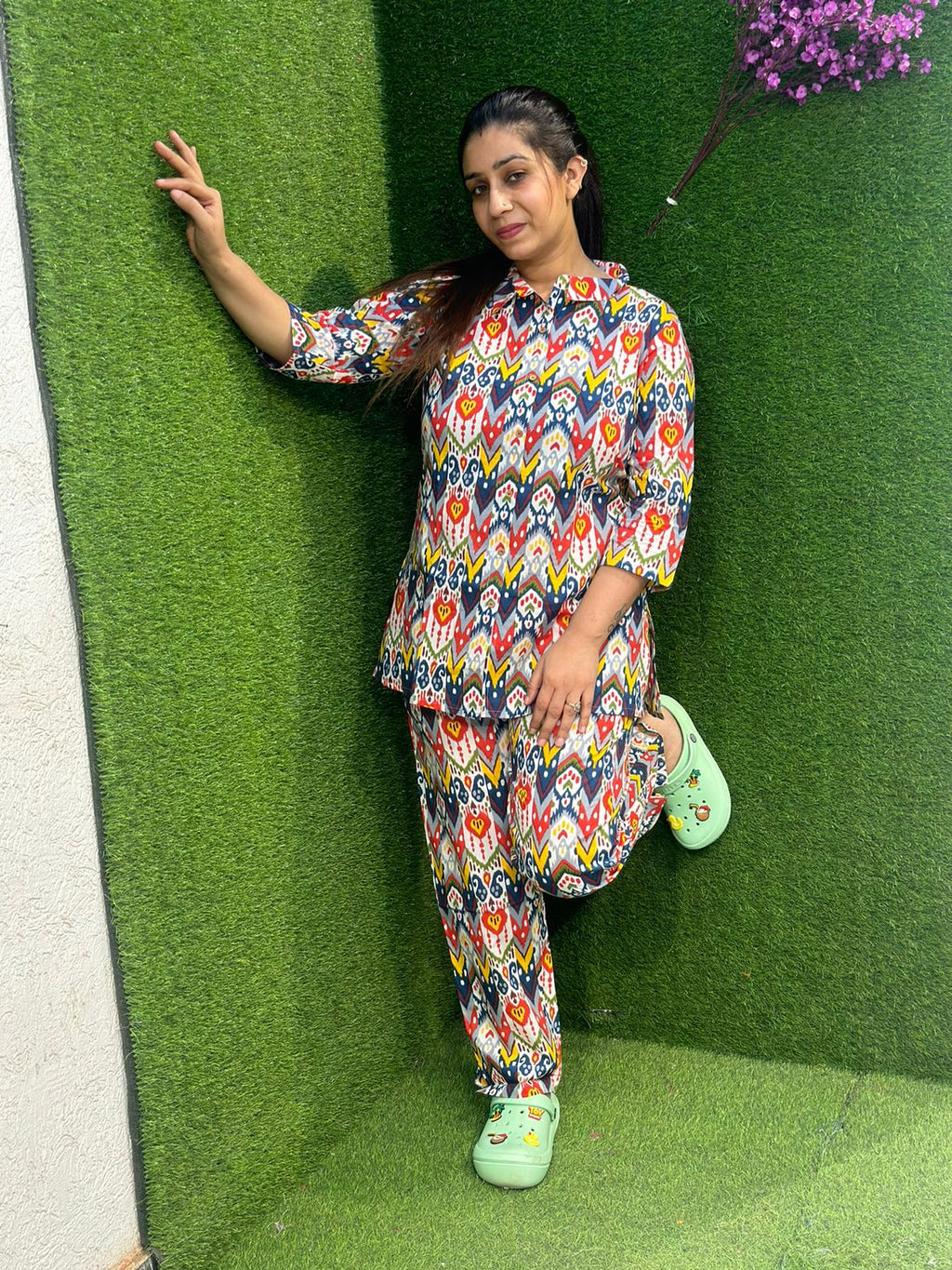 Printed Cotton Cord Set