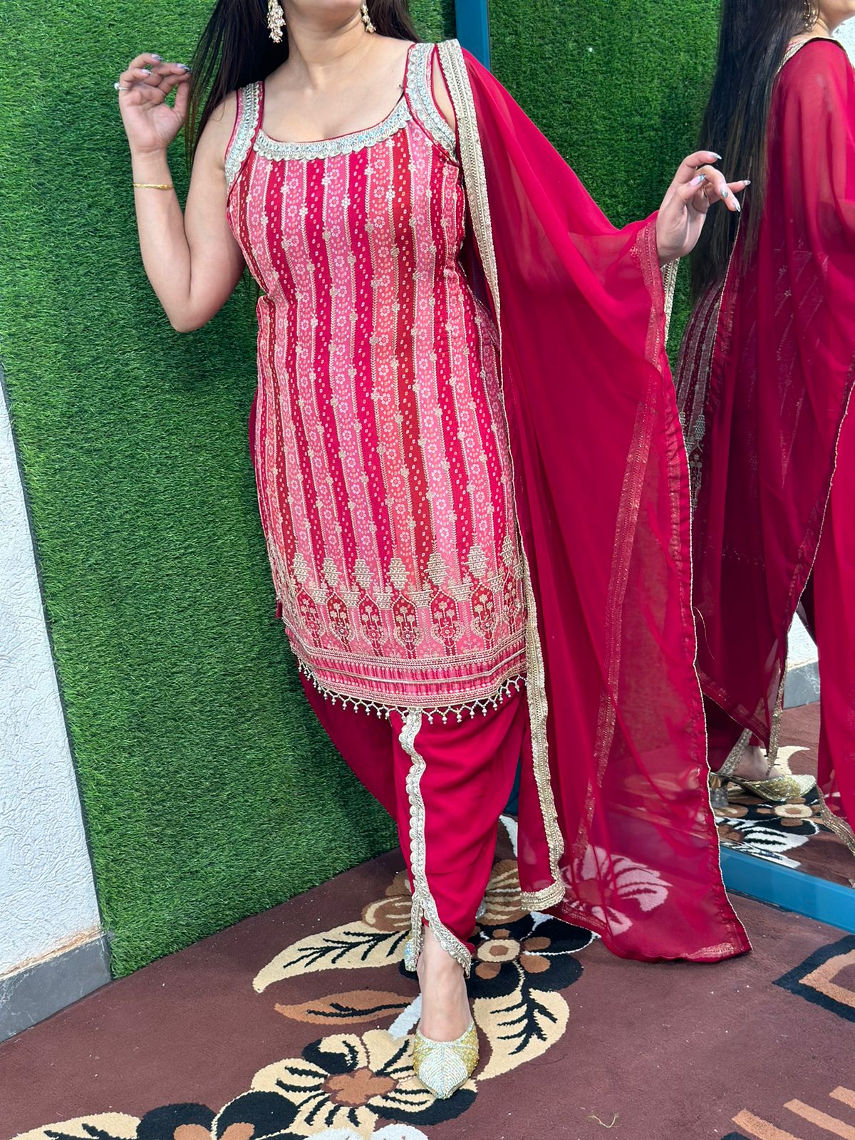 Dhoti Set in Bandhani Print