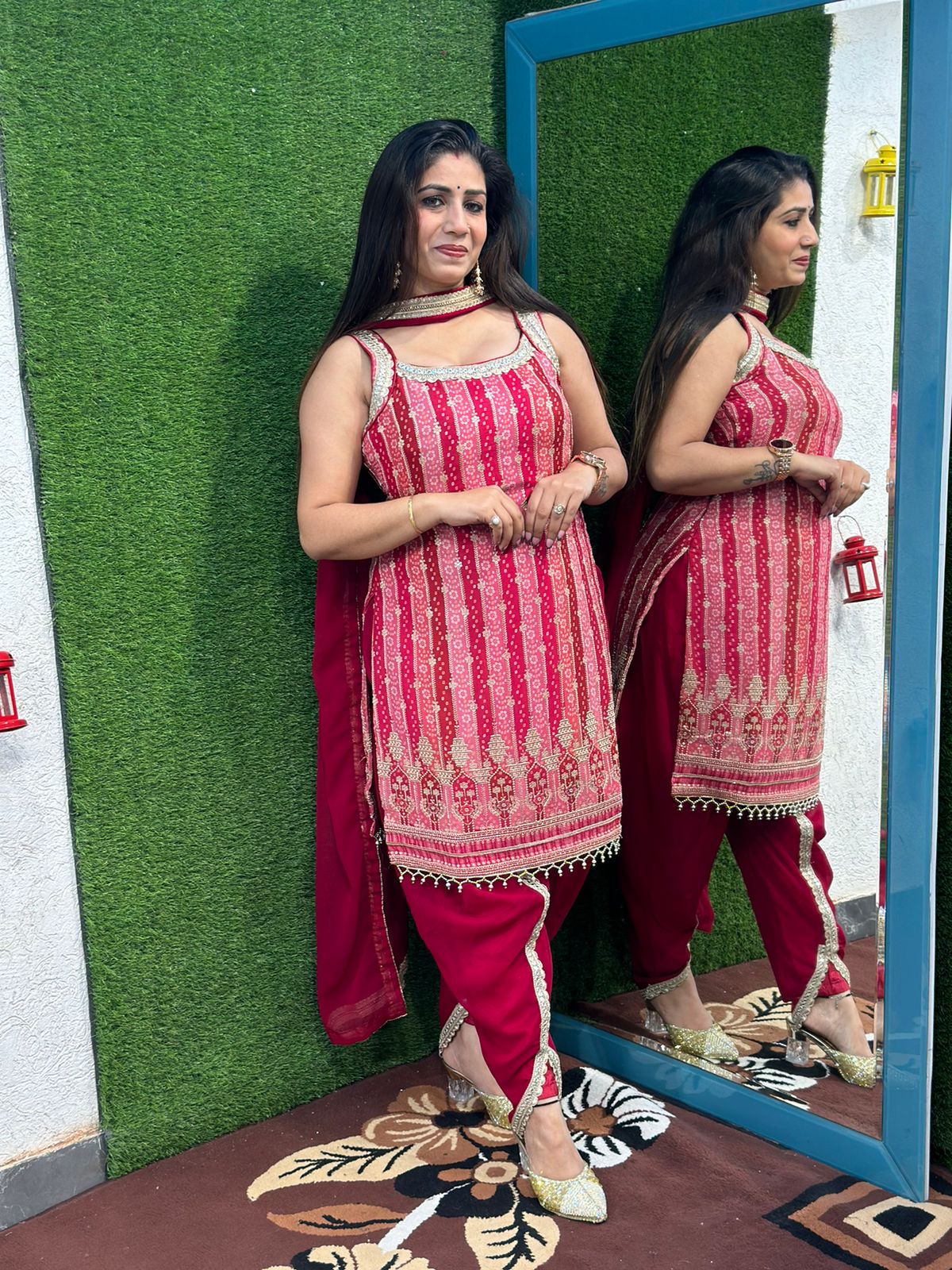 Dhoti Set in Bandhani Print