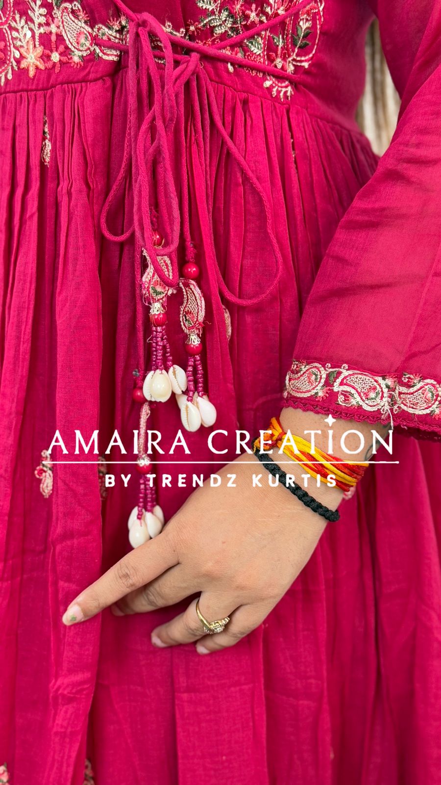 Premium Cotton Beautiful Anarkali Handwork Set