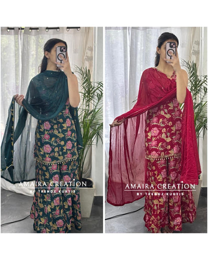 Strap Pattern Premium Chinnon Full Ghera Divider Set(17 inches sleeves available)