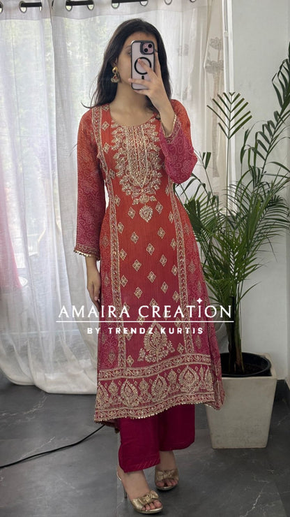 Rust Premium Crush Glass Tissue Designer C Cut Suit