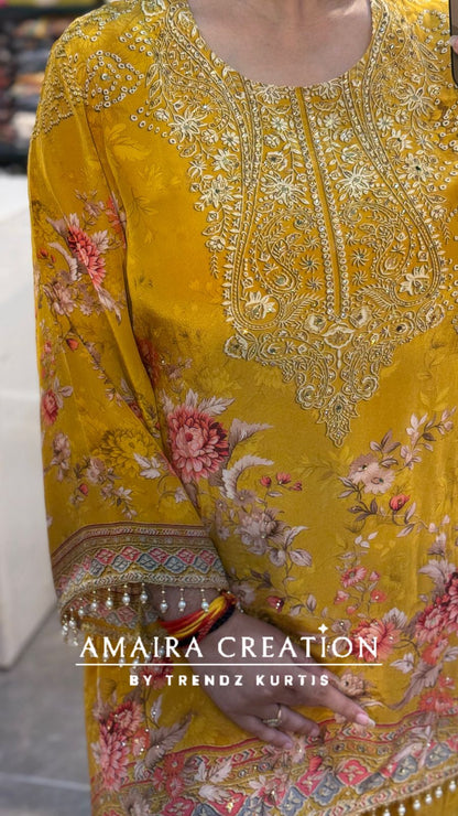 Designer crepe fabric c cut set