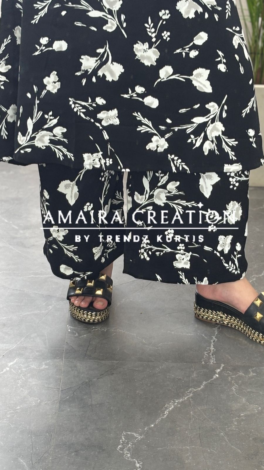 Premium Ikebana Fabric Black Colour A line Set(17 inches sleeves available)
