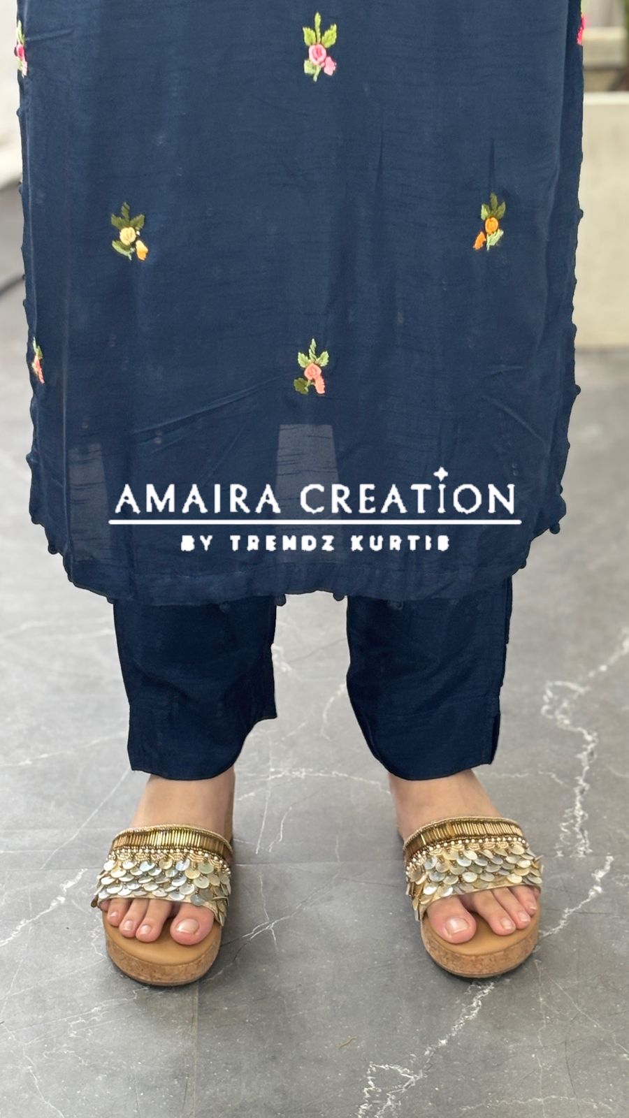 Premium Dola Silk Color Thread Embroidered Pant Set