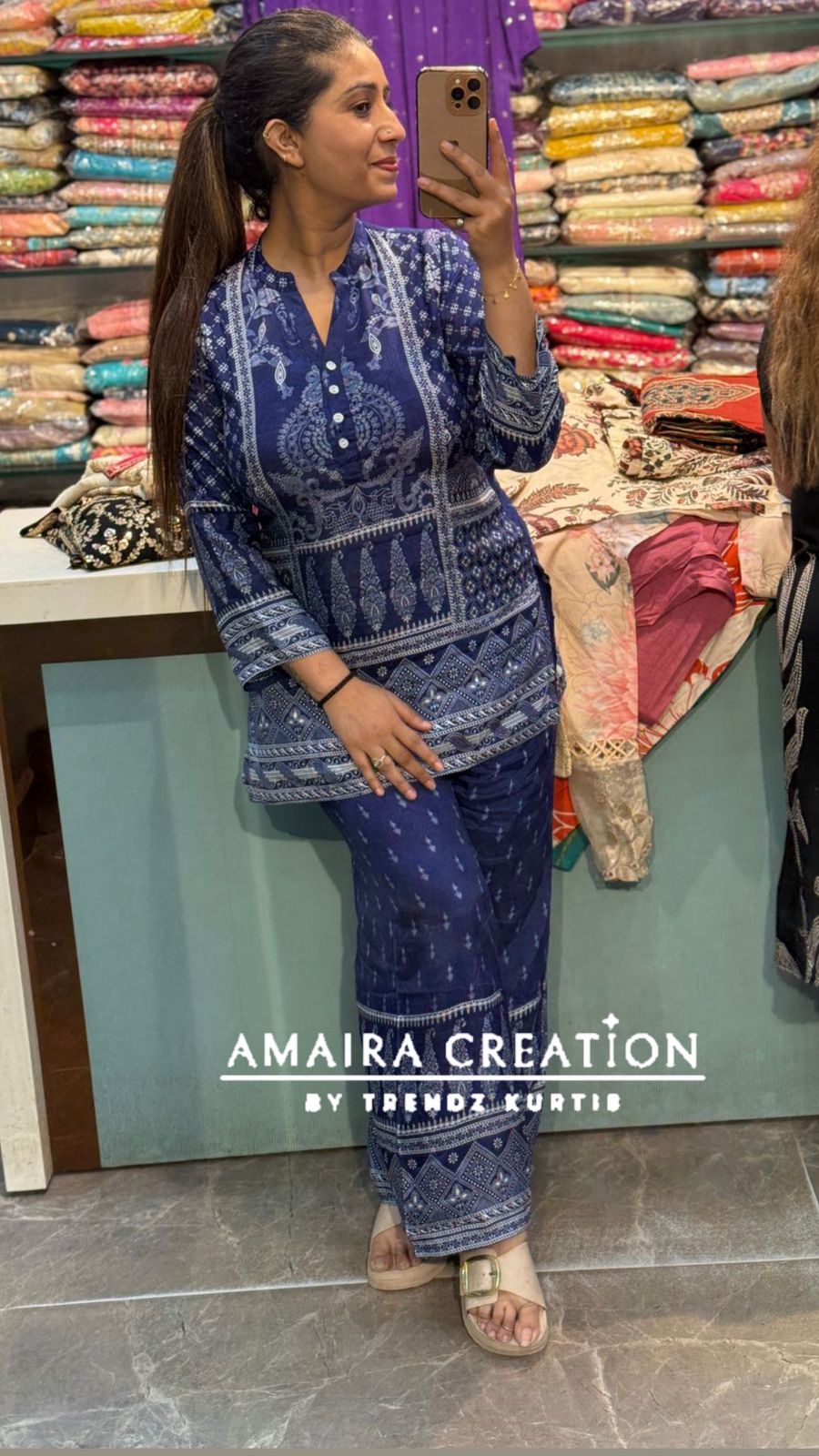 Premium Soft Muslin Royal Blue Cord set