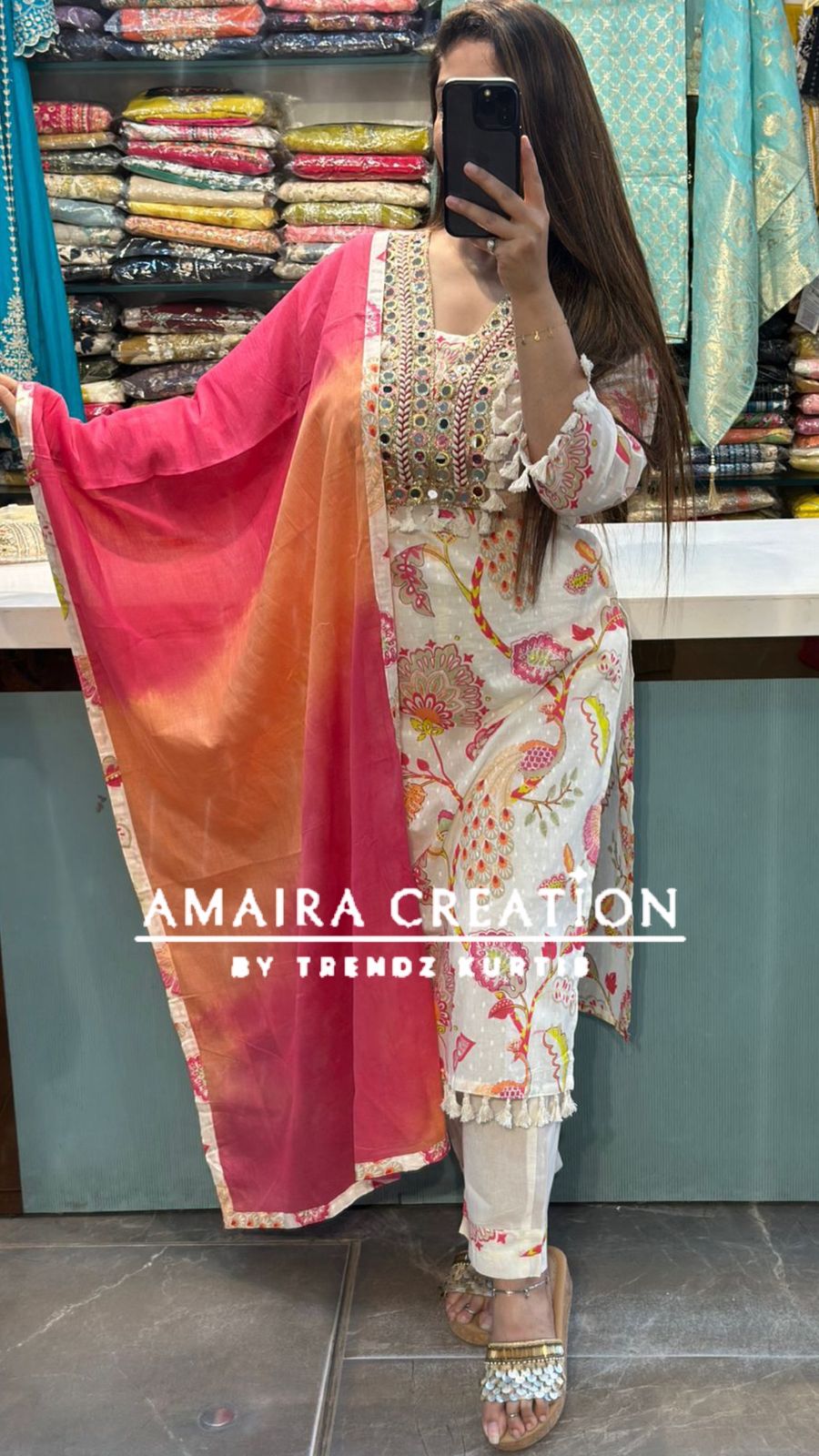 Premium Cotton Cream Cotton Pant Set With Beautiful Lace Detailing