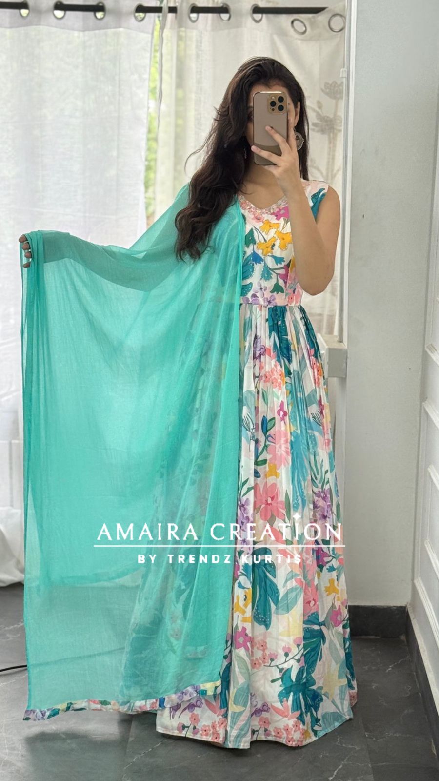 Muslin White Multi Gown(17 inches sleeves available)
