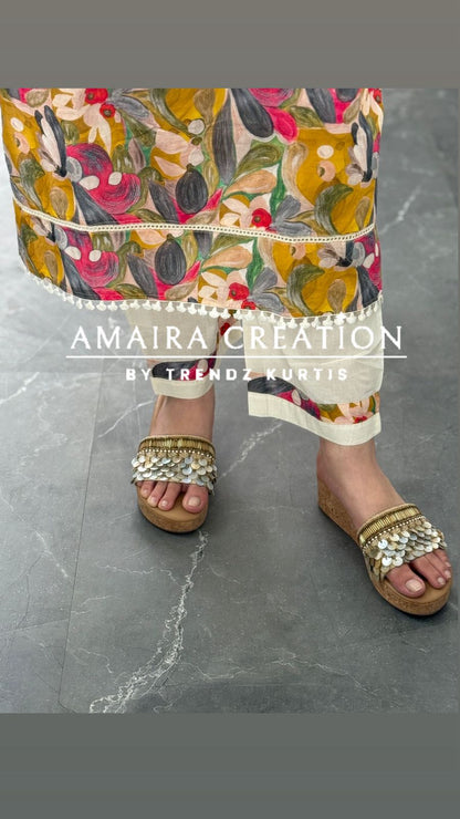 Premium Cotton Multi Color Suit With Patch Work Dupatta (17 inches sleeves available)