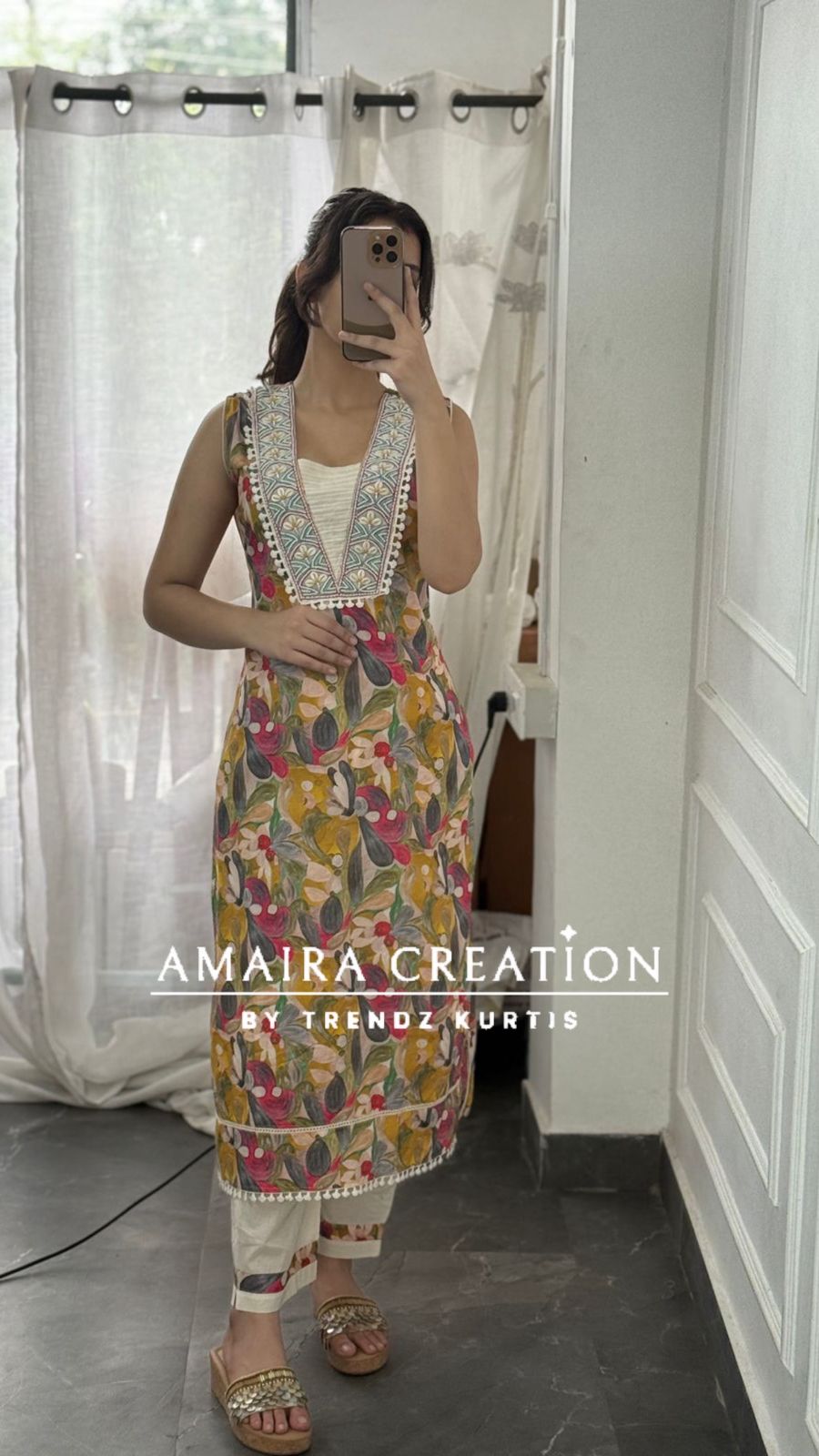 Premium Cotton Multi Color Suit With Patch Work Dupatta (17 inches sleeves available)