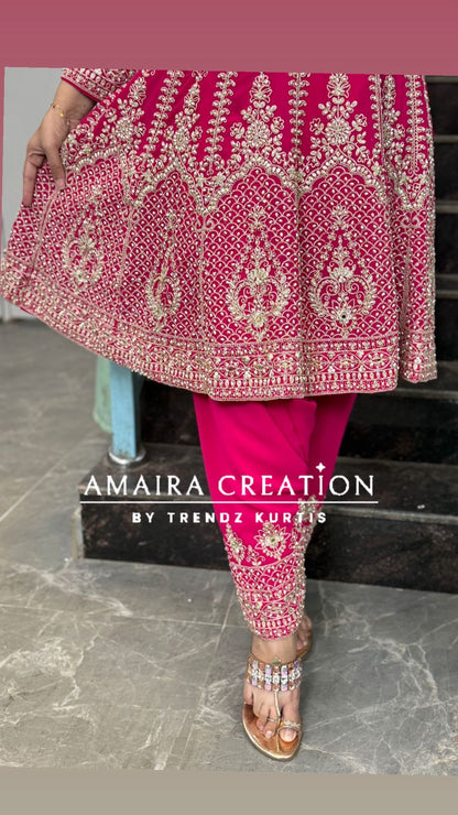 Full Heavy Work Georgette Anarkali With Narrow Salwar