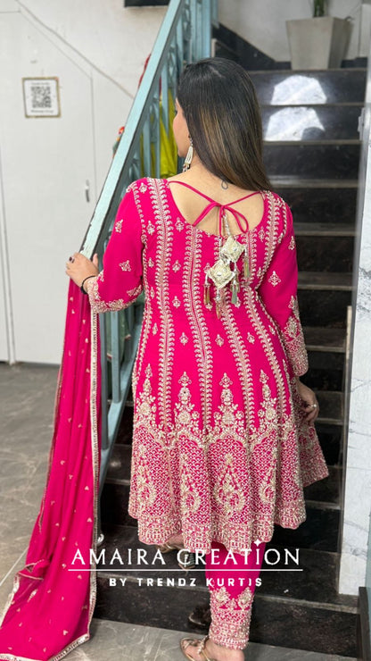 Full Heavy Work Georgette Anarkali With Narrow Salwar