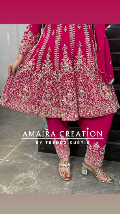 Full Heavy Work Georgette Anarkali With Narrow Salwar