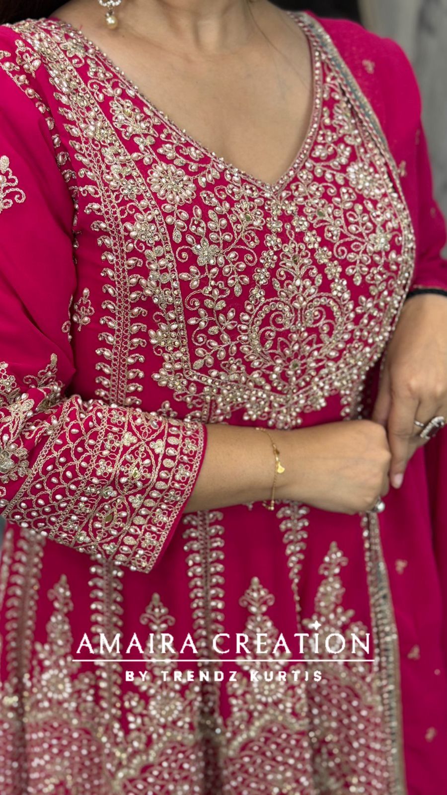Full Heavy Work Georgette Anarkali With Narrow Salwar