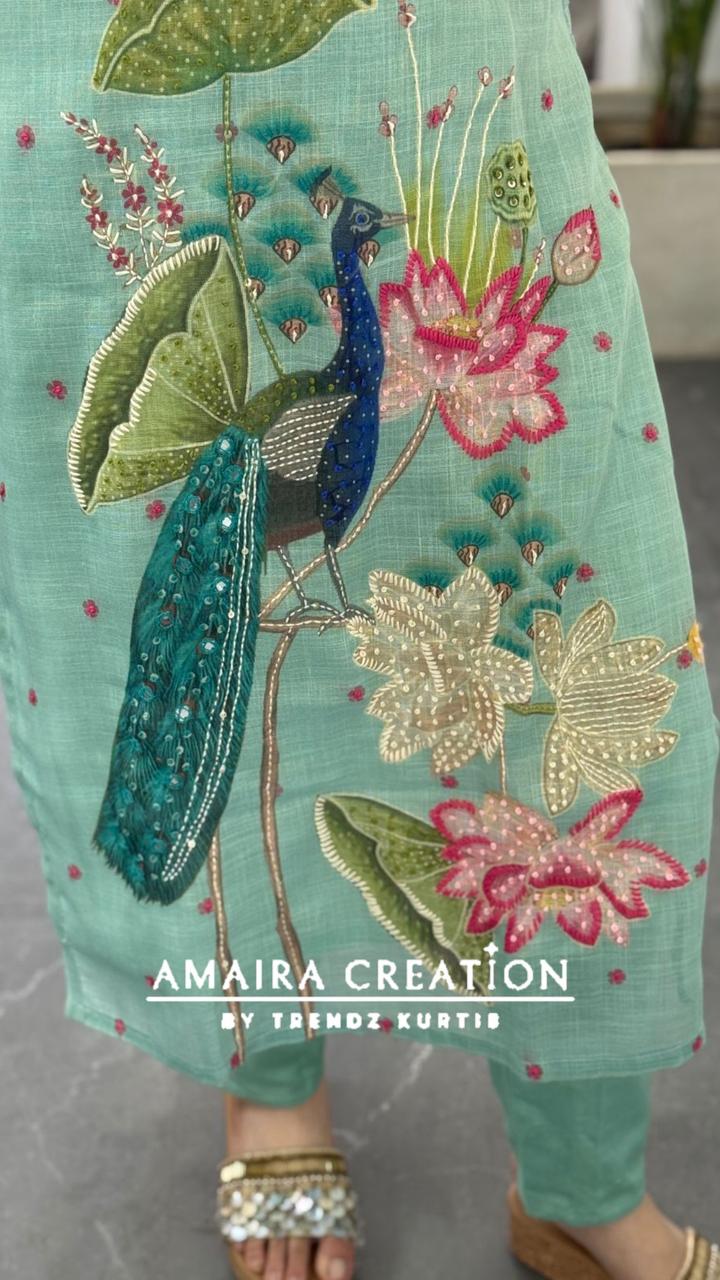 Premium Kota Doria Beautiful Embroidered Pant Set
