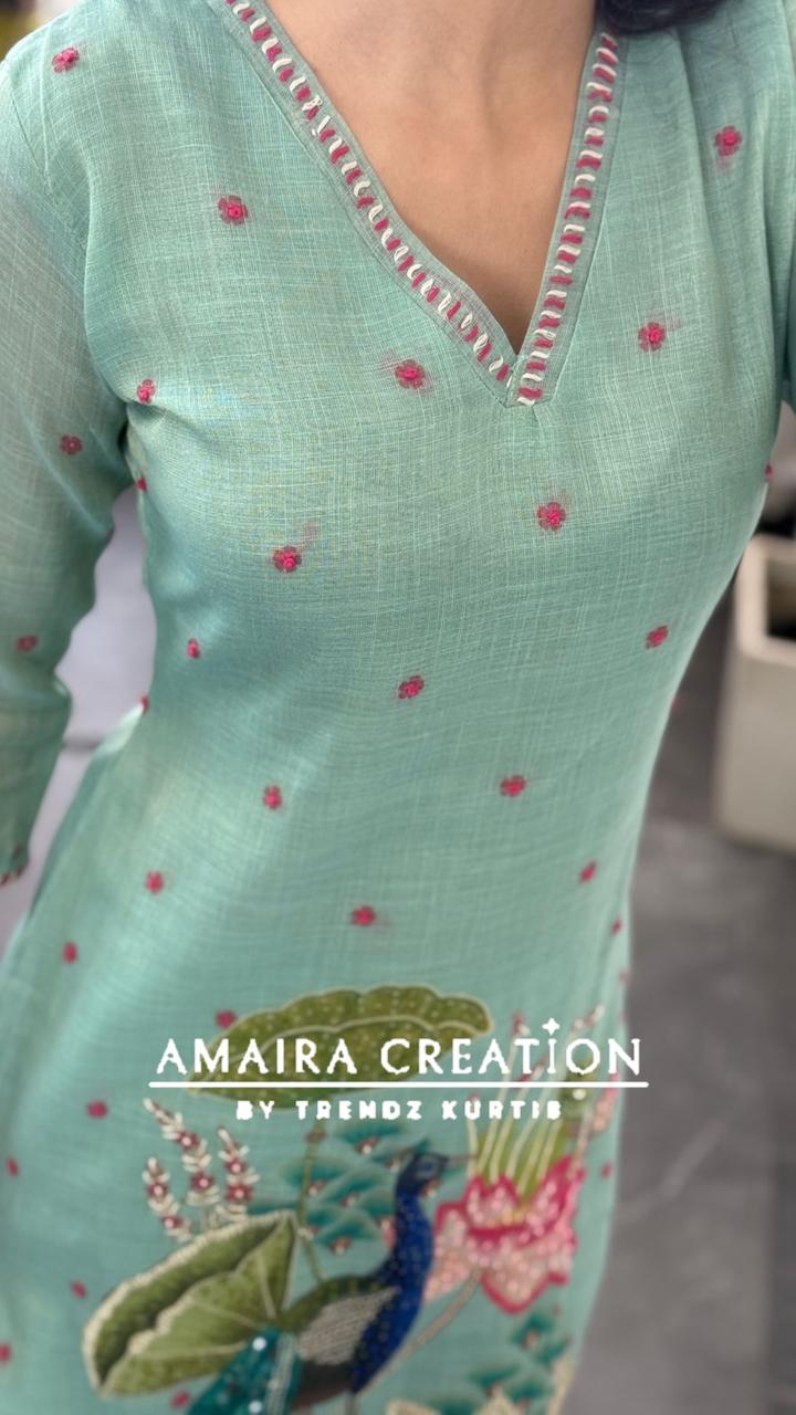 Premium Kota Doria Beautiful Embroidered Pant Set