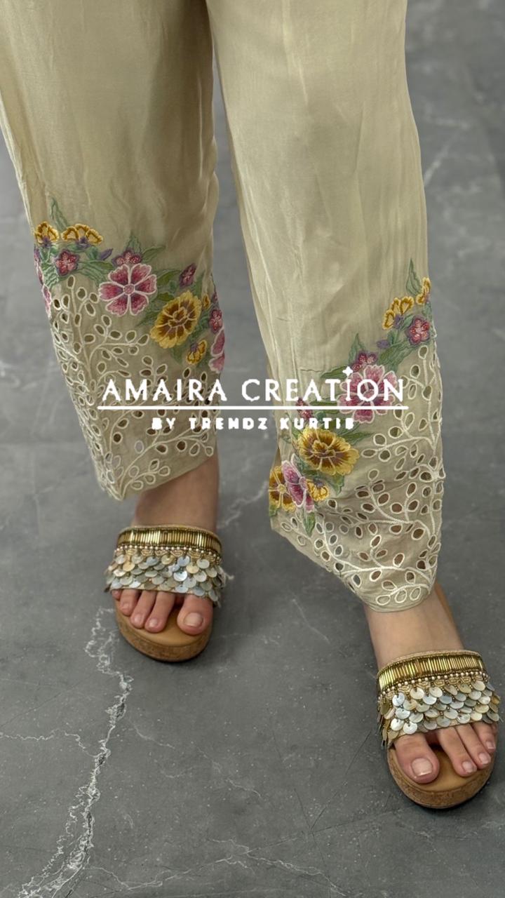 Premium.Chinnon Ivory Full Embroidered Cord set