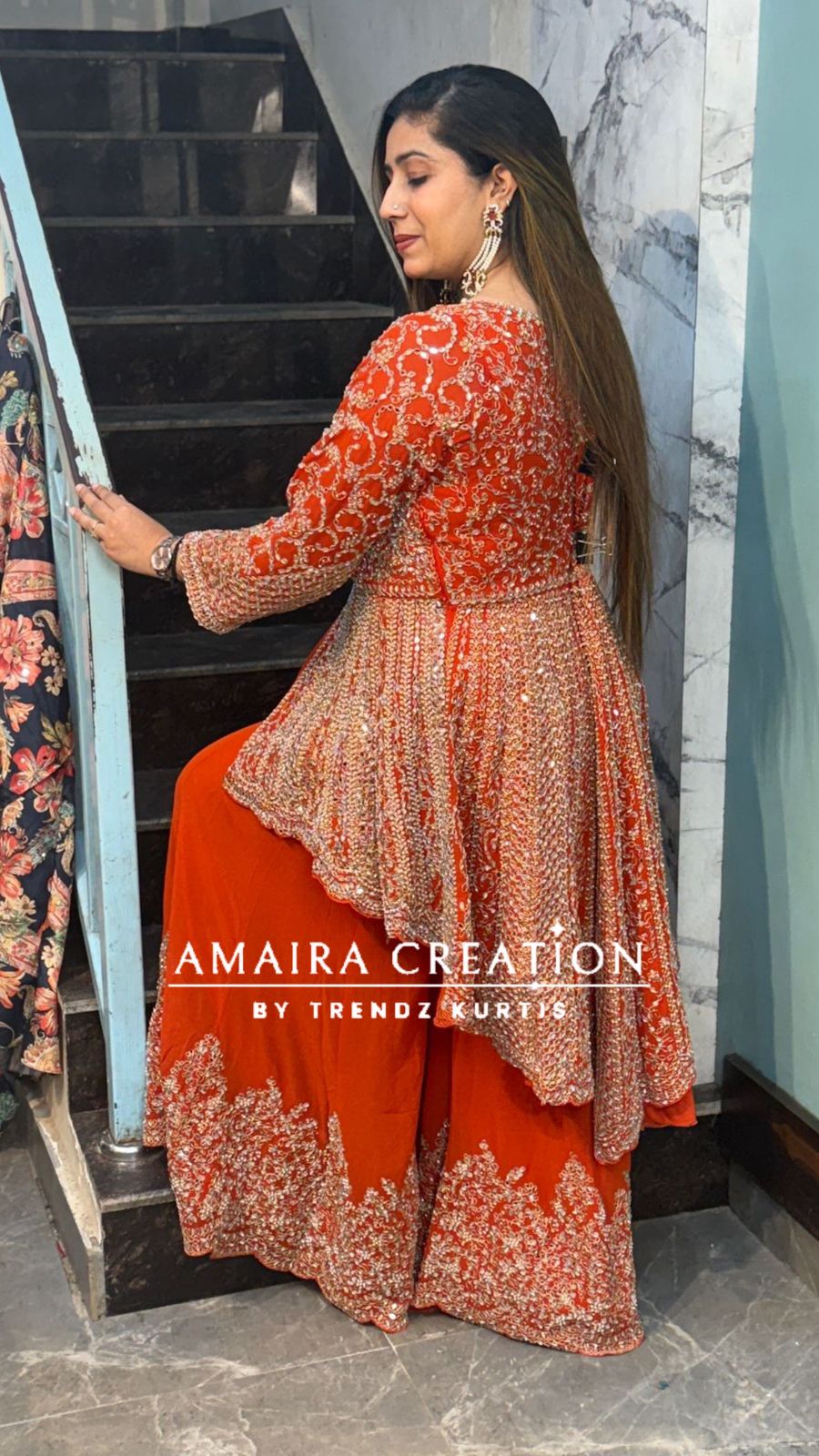 Premium Georgette Full Heavy Work High Low Pattern Divider Set