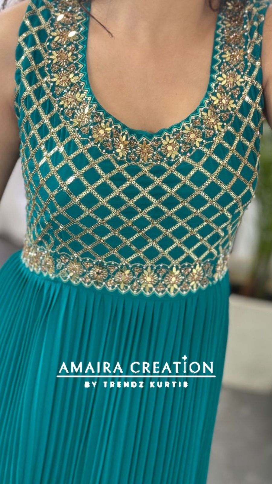 Premium Georgette Beautiful Work Anarkali Set(17 inches sleeves available)