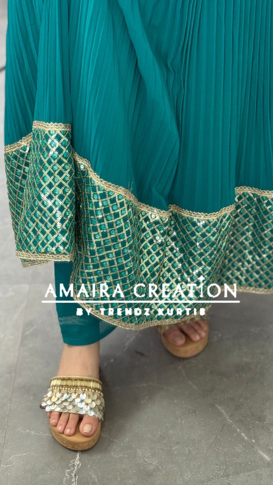 Premium Georgette Beautiful Work Anarkali Set(17 inches sleeves available)