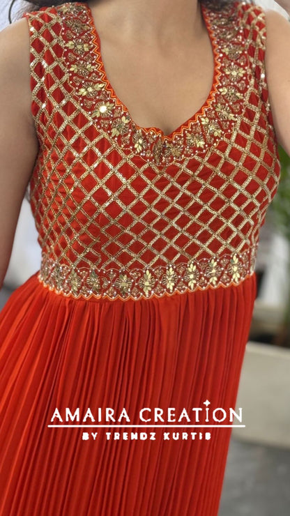 Premium Georgette Beautiful Work Anarkali Set(17 inches sleeves available)