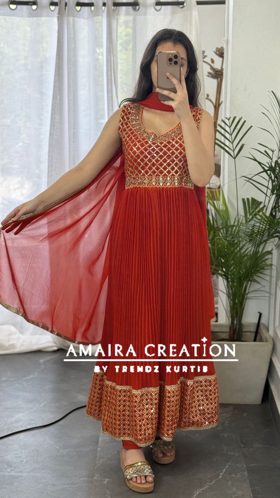 Premium Georgette Beautiful Work Anarkali Set(17 inches sleeves available)