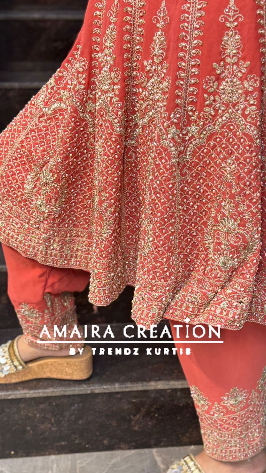 Premium Georgette Heavy Work Anarkali With Narrow Salwar