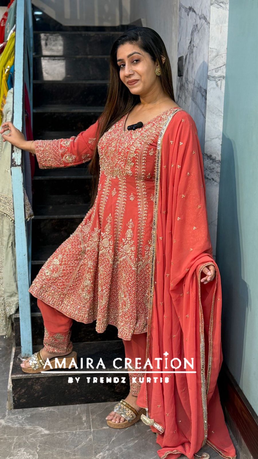 Premium Georgette Heavy Work Anarkali With Narrow Salwar