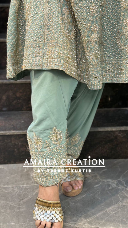 Premium Georgette Heavy Work Anarkali With Narrow Salwar