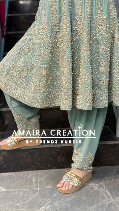 Premium Georgette Heavy Work Anarkali With Narrow Salwar