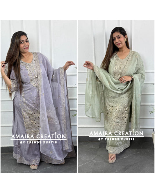 Premium Silk Pakistani Plazo Set